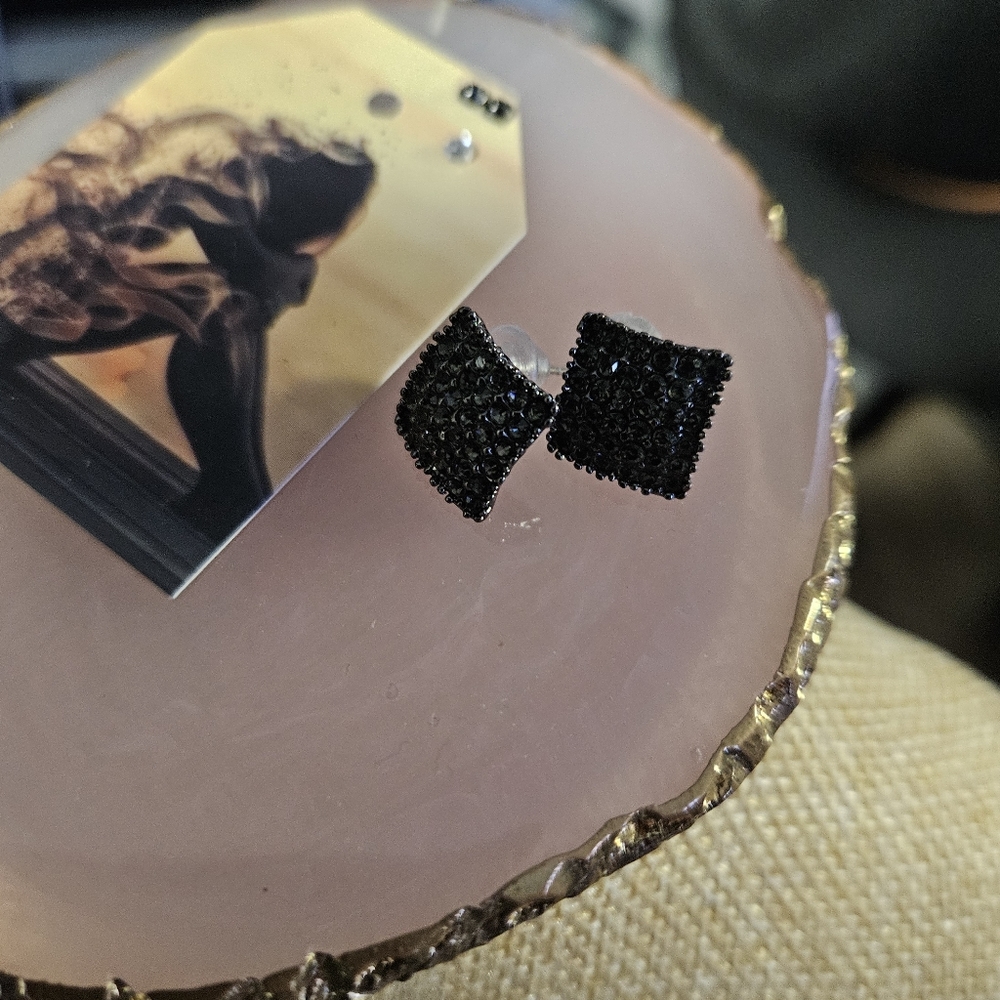 Square Blake Zirconia post earings.